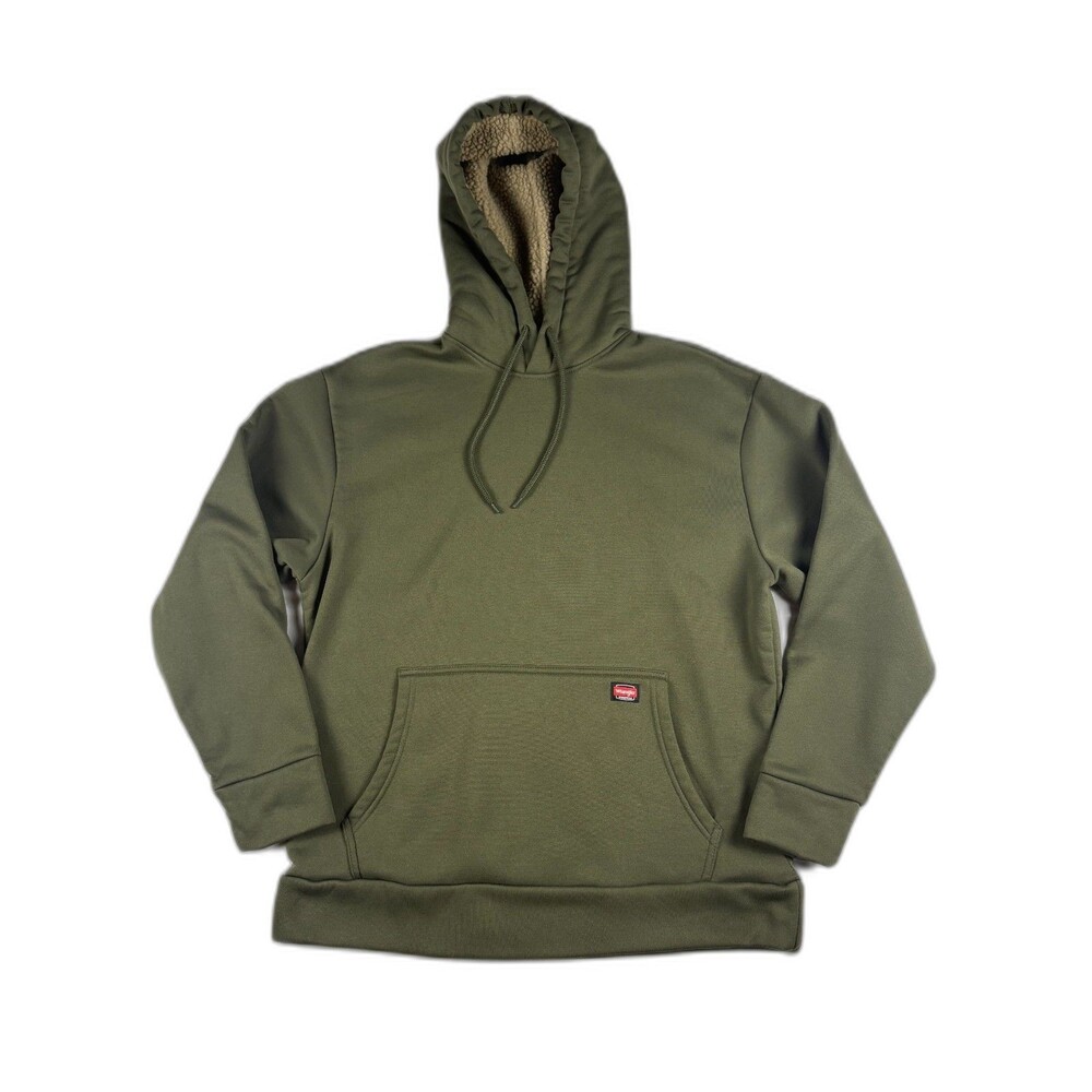 Wrangler Workwear with Sherpa Hoodie Men's Size Large Sweatshirt Green
